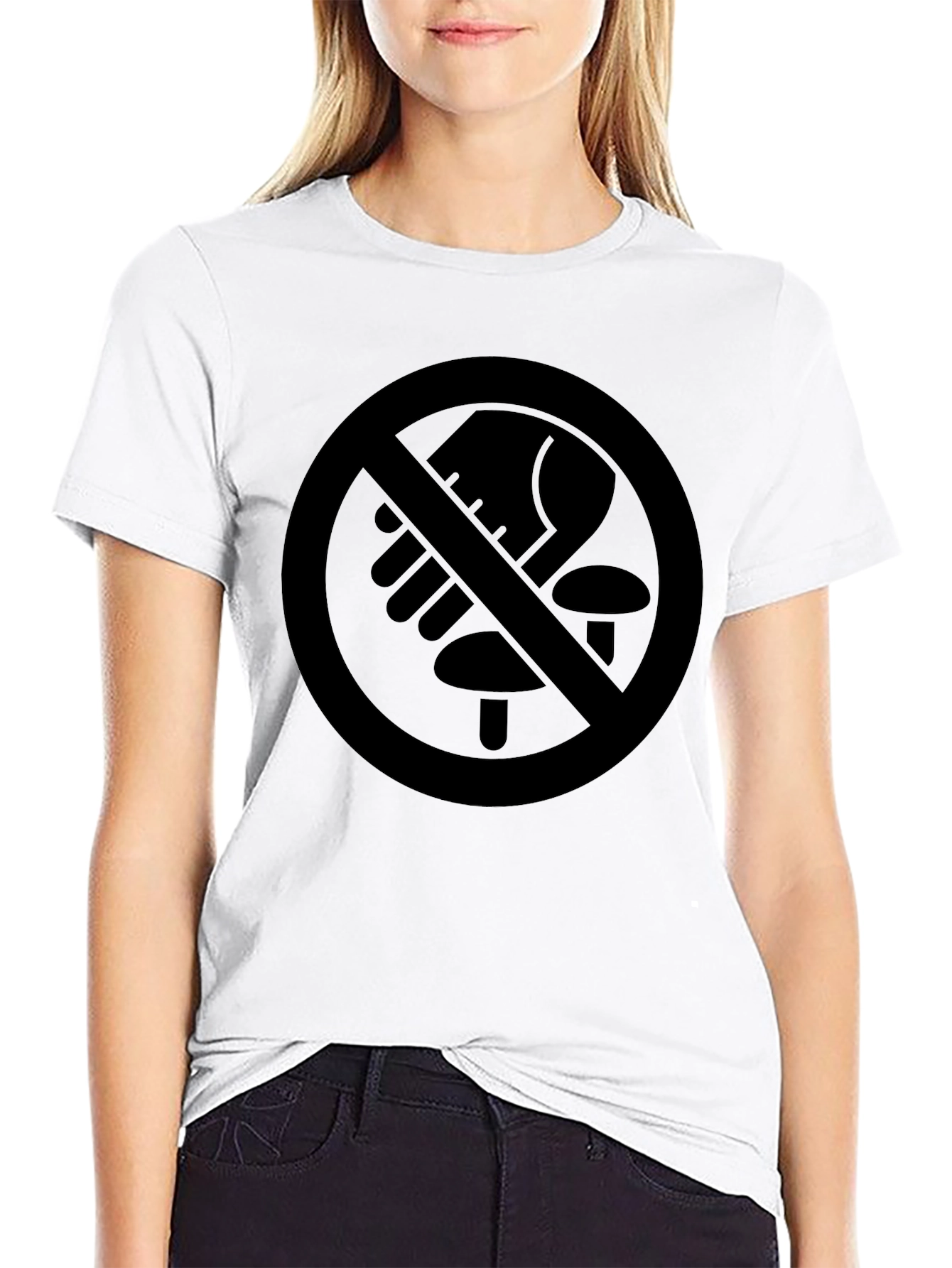 No Mushroom Foraging Tee - Black Graphic T-Shirt