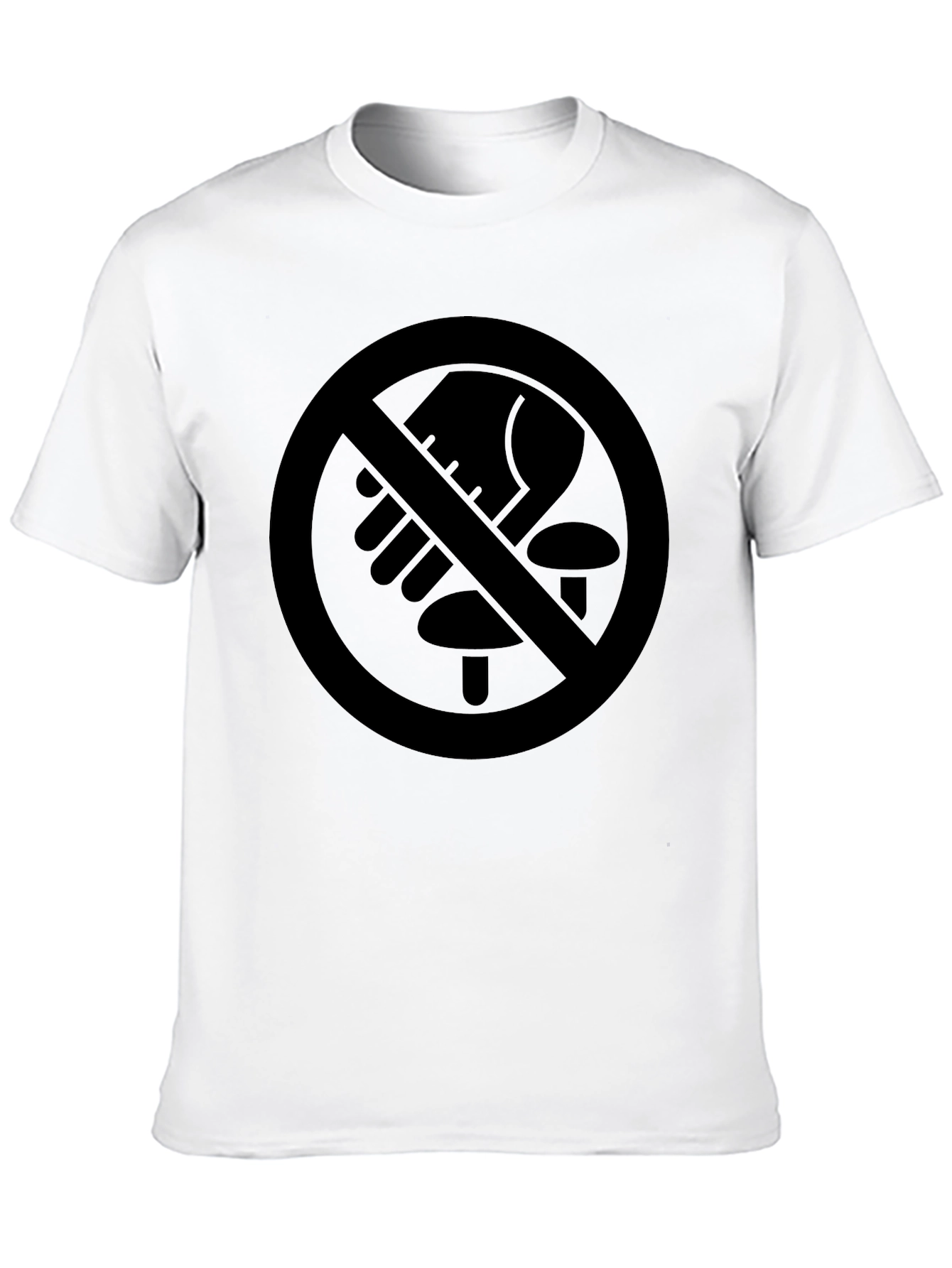 No Mushroom Foraging Tee - Black Graphic T-Shirt