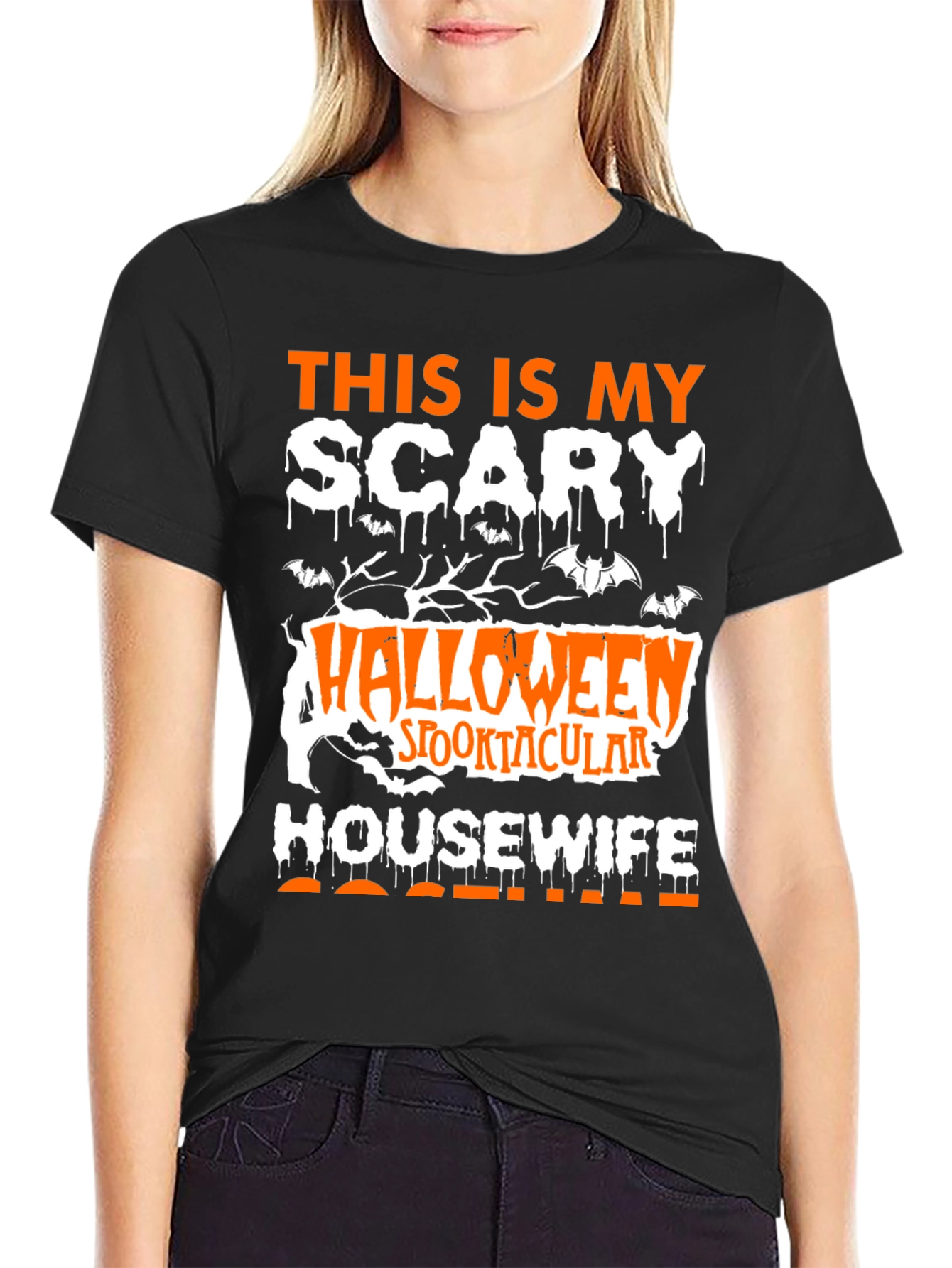 Scary Halloween Housewife T-Shirt