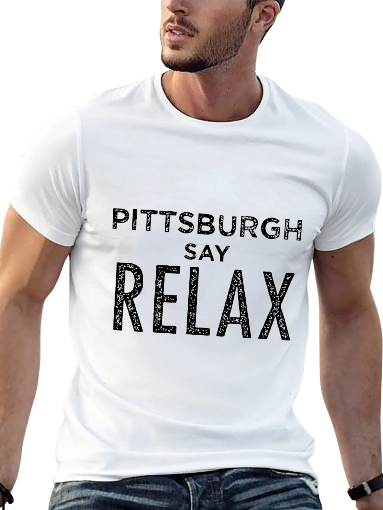 Pittsburgh Say Relax Black Graphic Tee Shirt