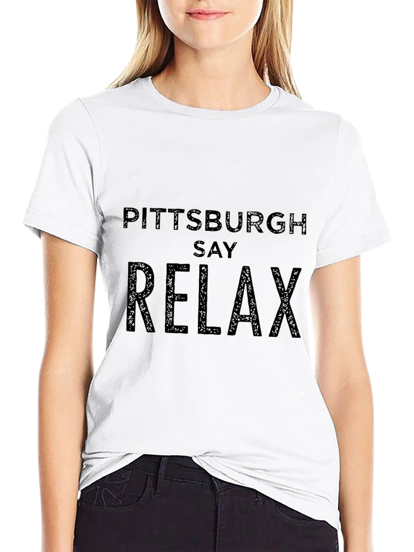 Pittsburgh Say Relax Black Graphic Tee Shirt
