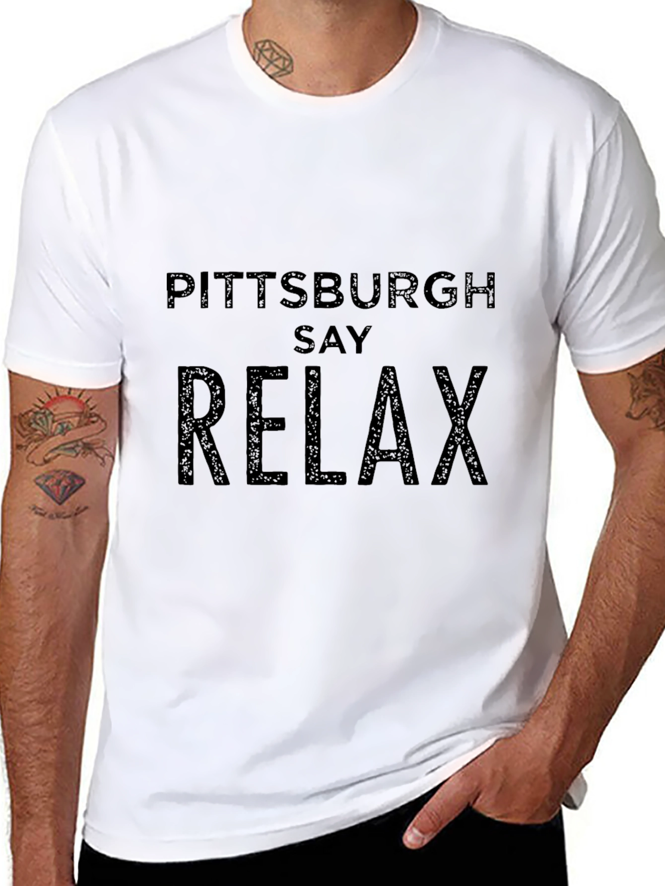 Pittsburgh Say Relax Black Graphic Tee Shirt