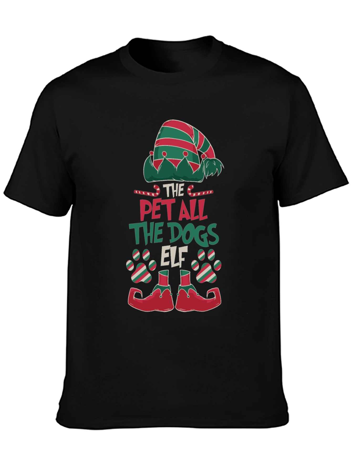 Pet All The Dogs Elf Christmas T-Shirt