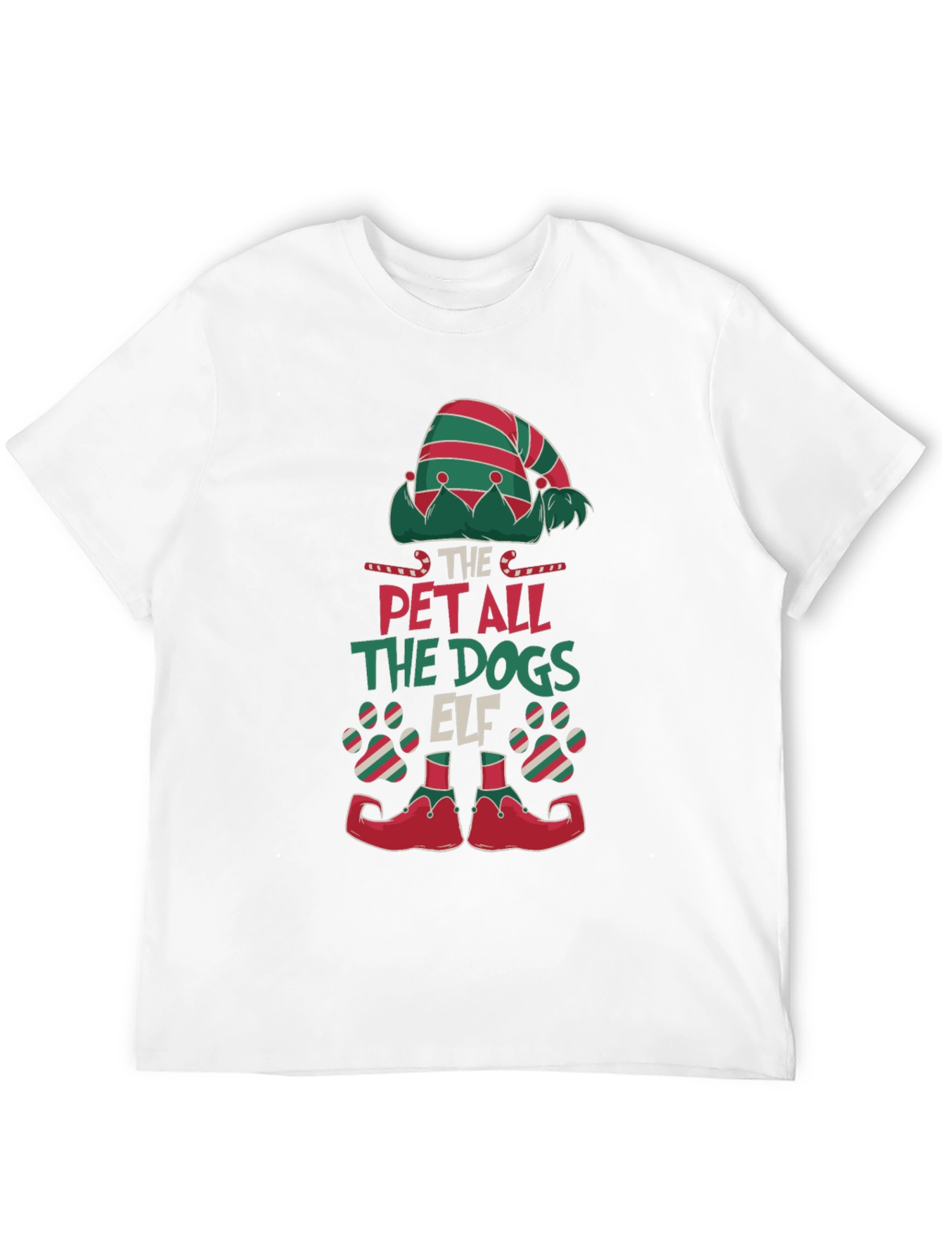 Pet All The Dogs Elf Christmas T-Shirt
