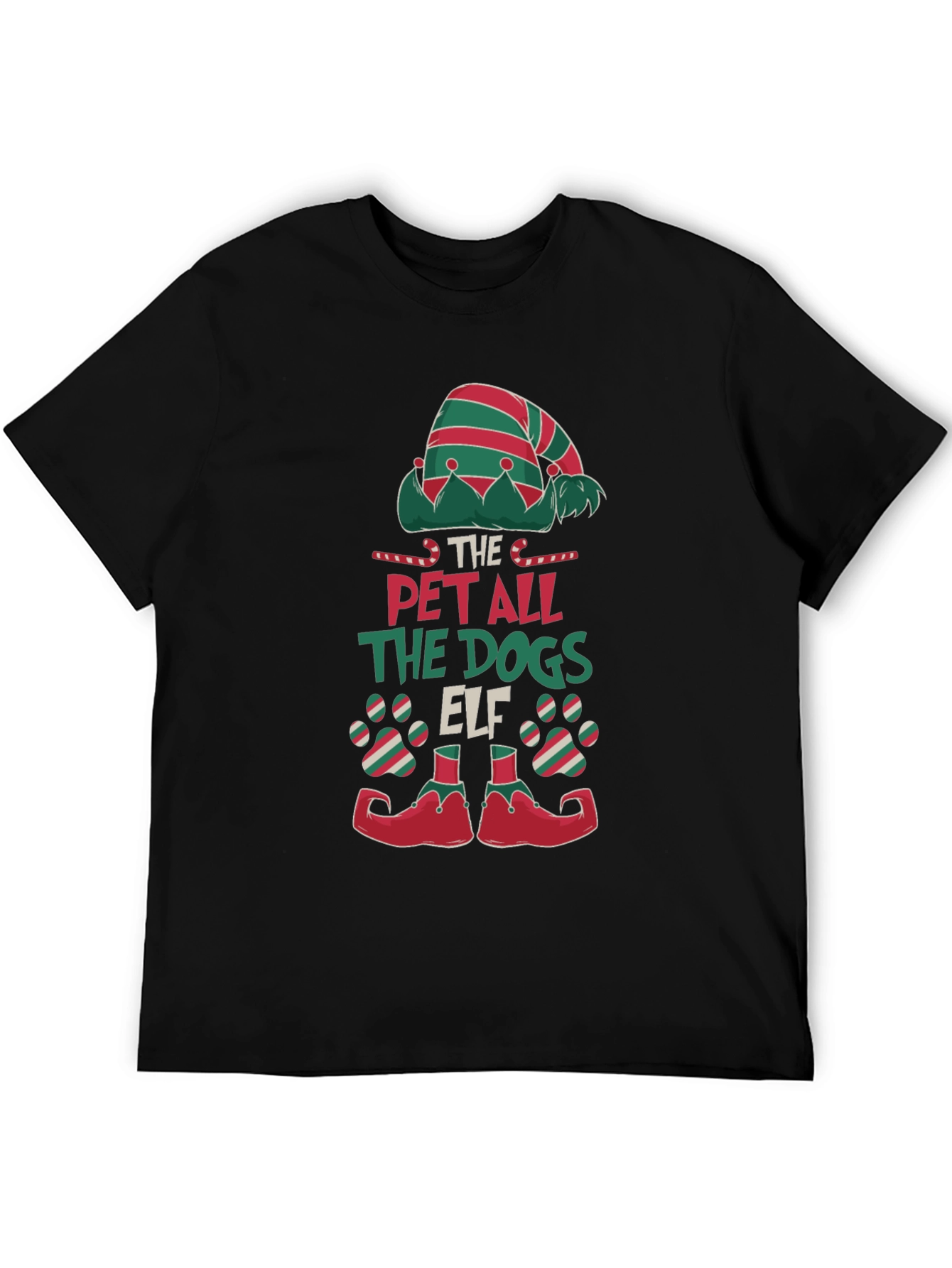 Pet All The Dogs Elf Christmas T-Shirt