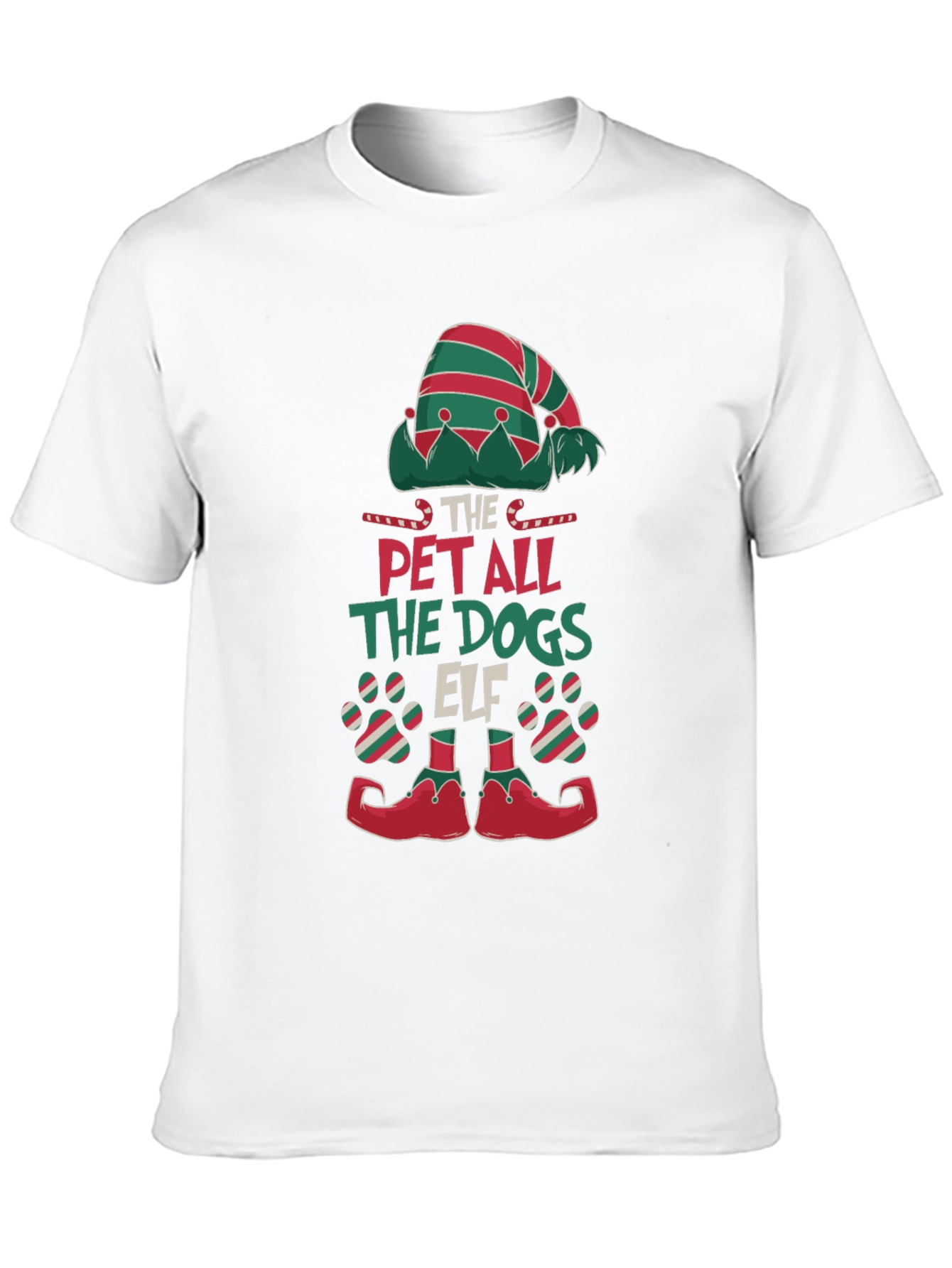 Pet All The Dogs Elf Christmas T-Shirt