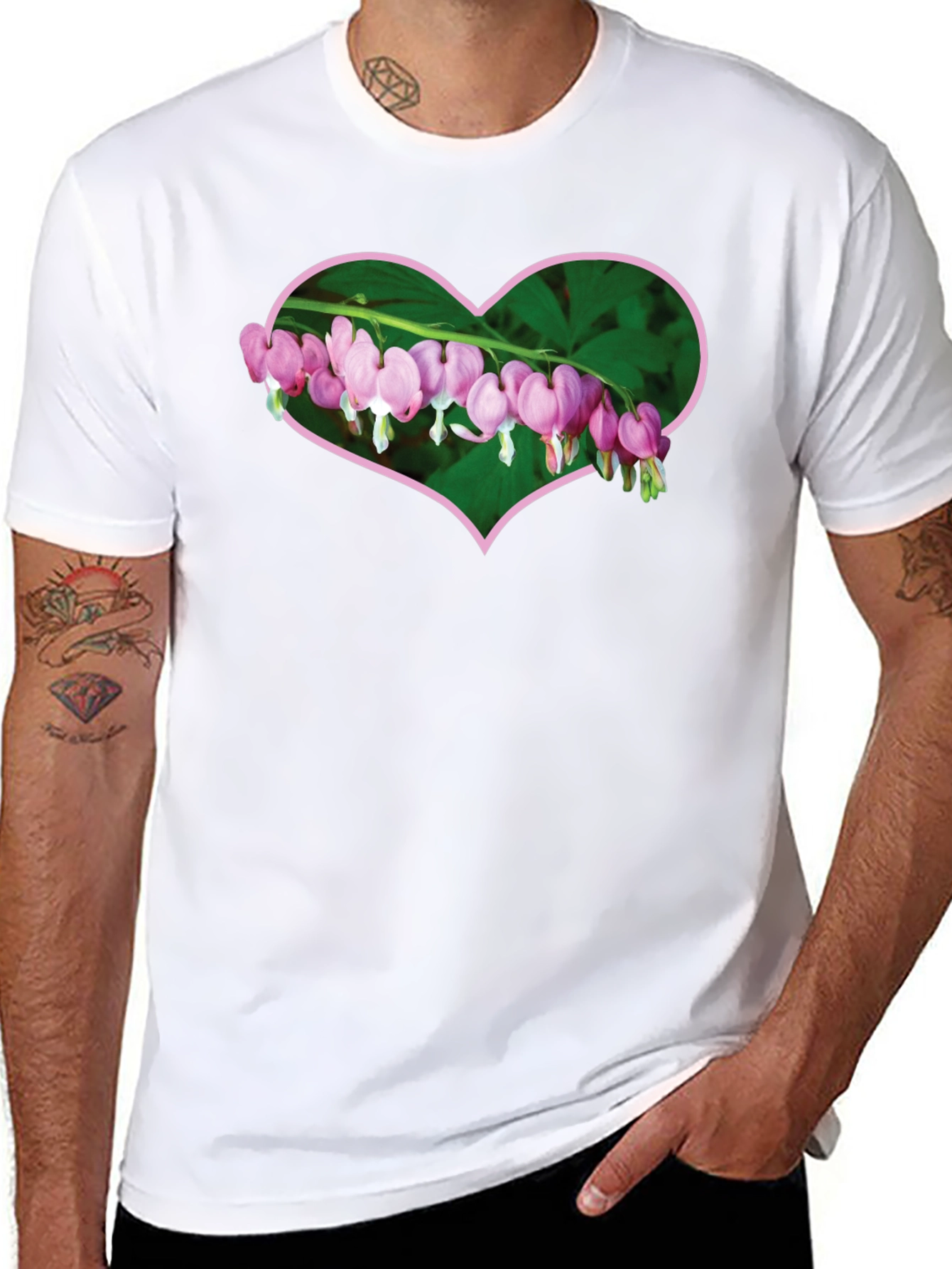 Heart Bleeding Heart Flower Graphic Tee