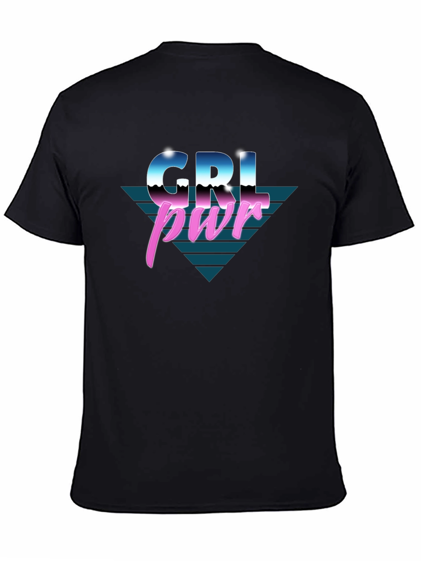 GRL PWR Retro Style Black T-Shirt