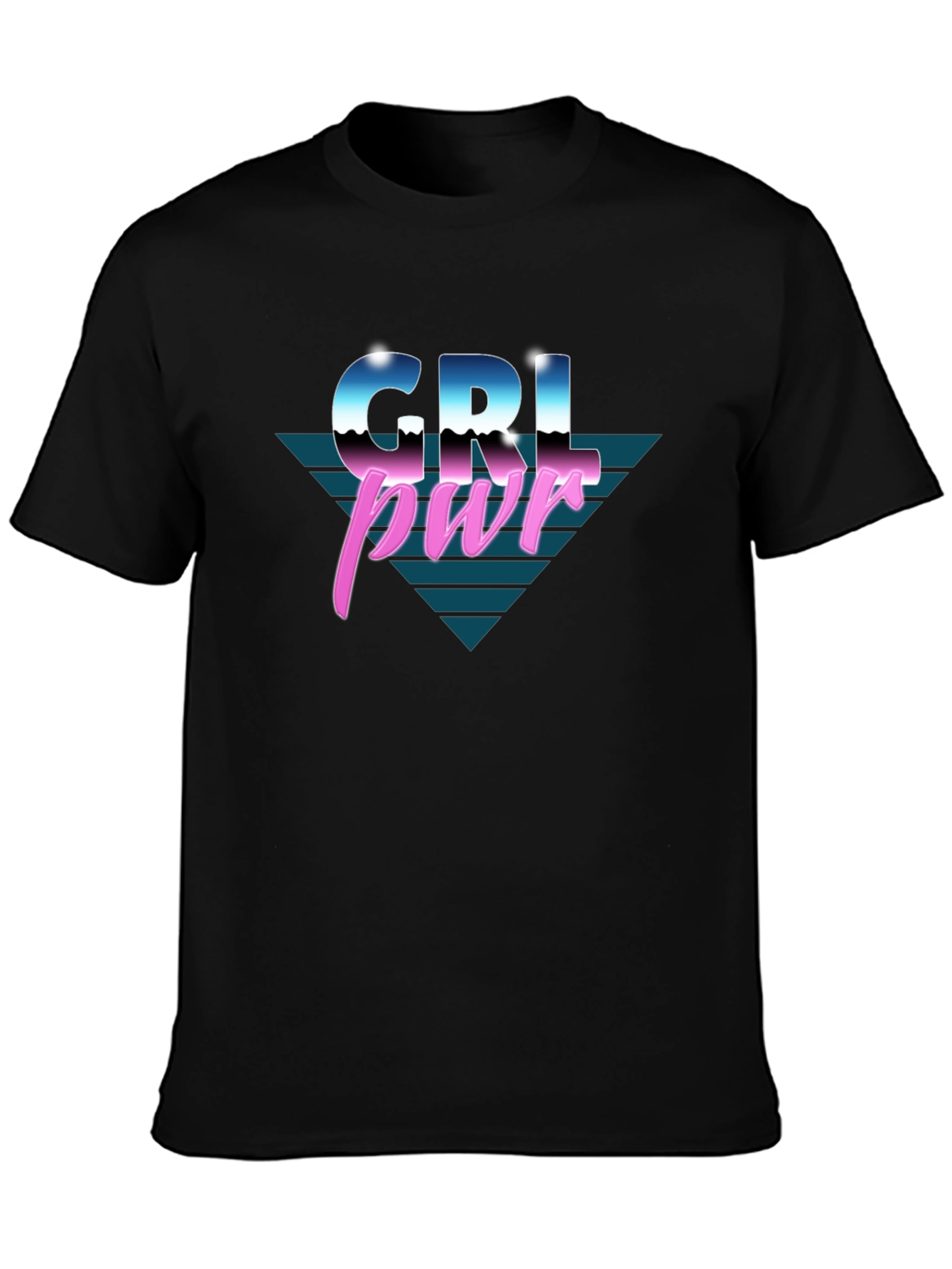 GRL PWR Retro Style Black T-Shirt