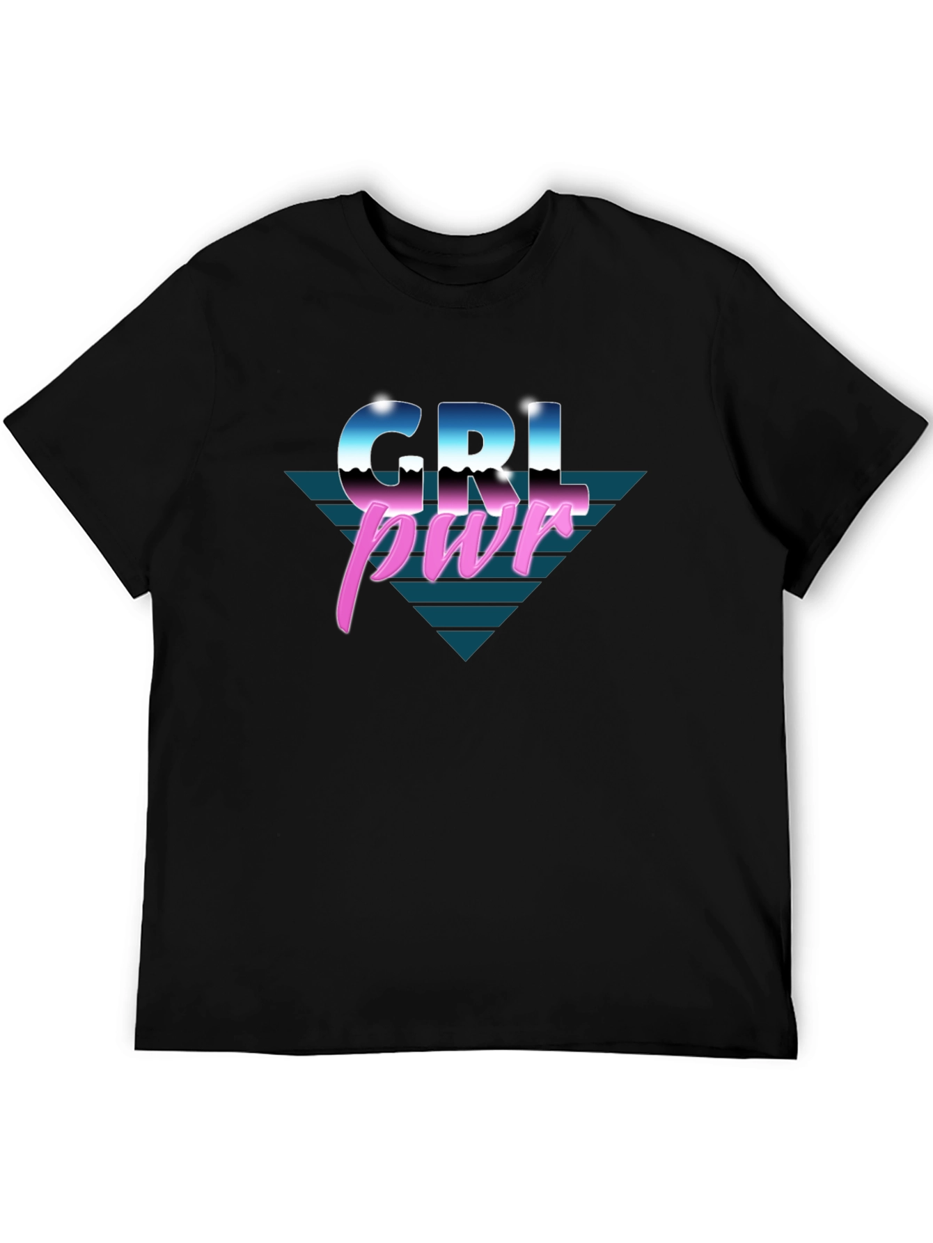 GRL PWR Retro Style Black T-Shirt