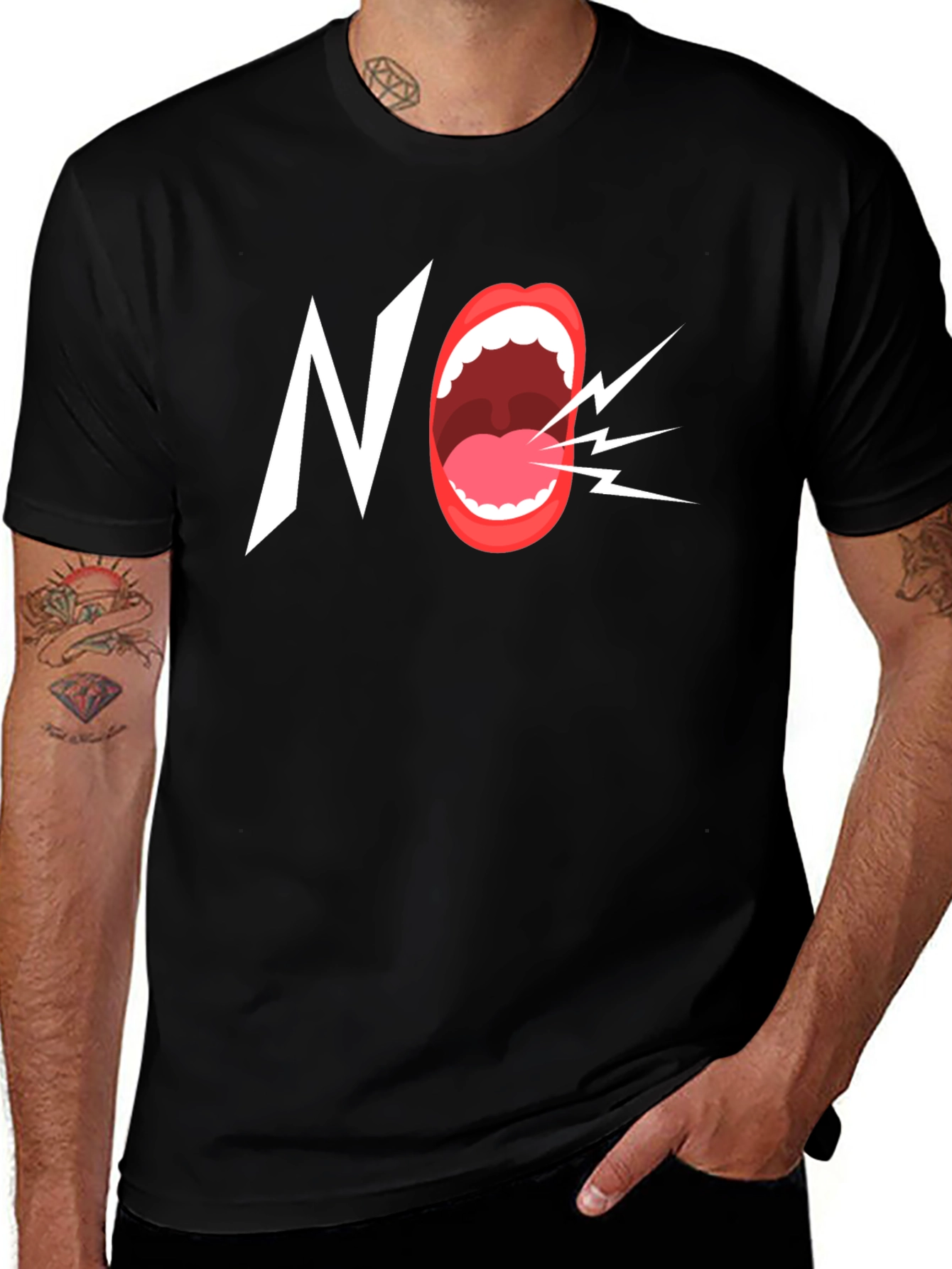 Bold NO Graphic Tee - Statement T-Shirt