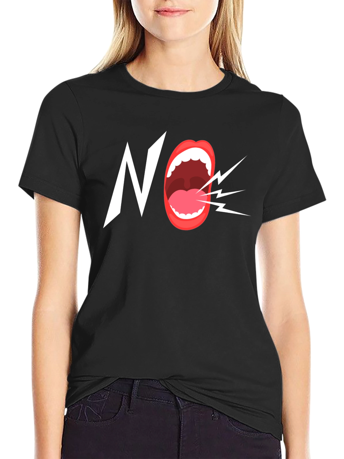 Bold NO Graphic Tee - Statement T-Shirt
