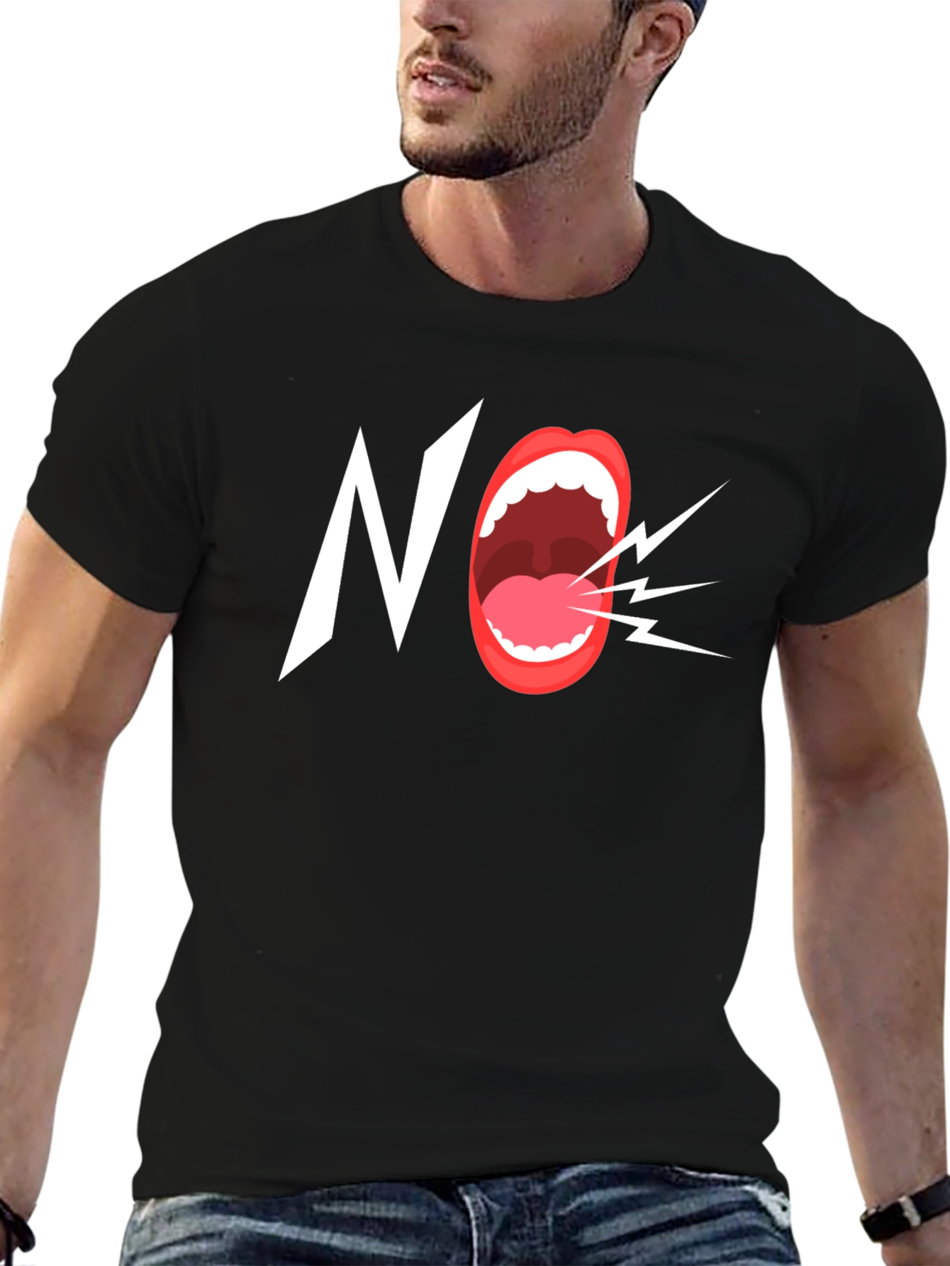 Bold NO Graphic Tee - Statement T-Shirt