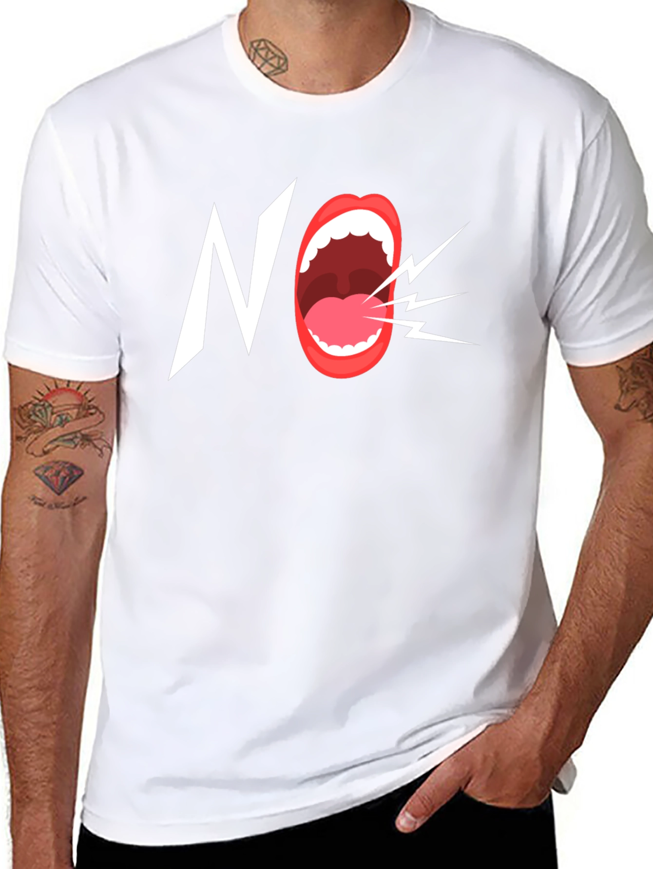 Bold NO Graphic Tee - Statement T-Shirt