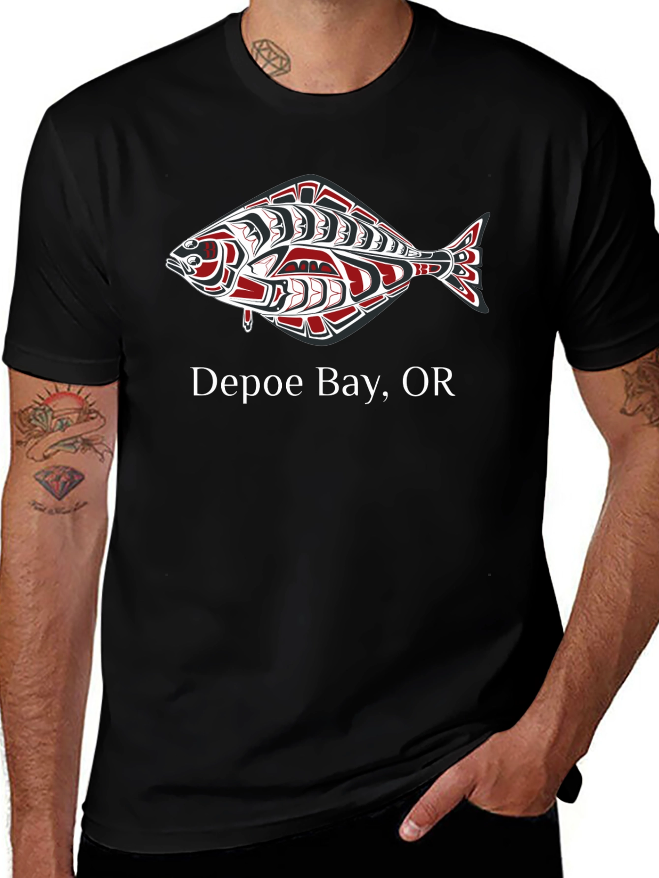 Depoe Bay Oregon Fish Graphic Tee