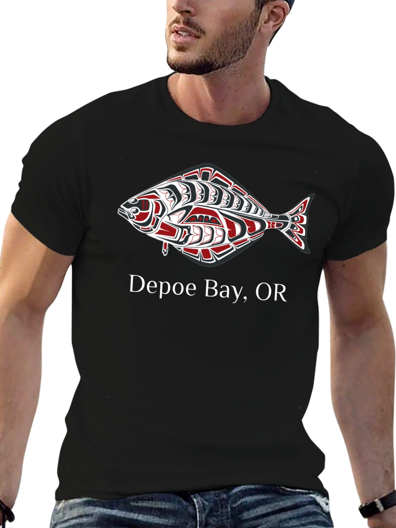 Depoe Bay Oregon Fish Graphic Tee