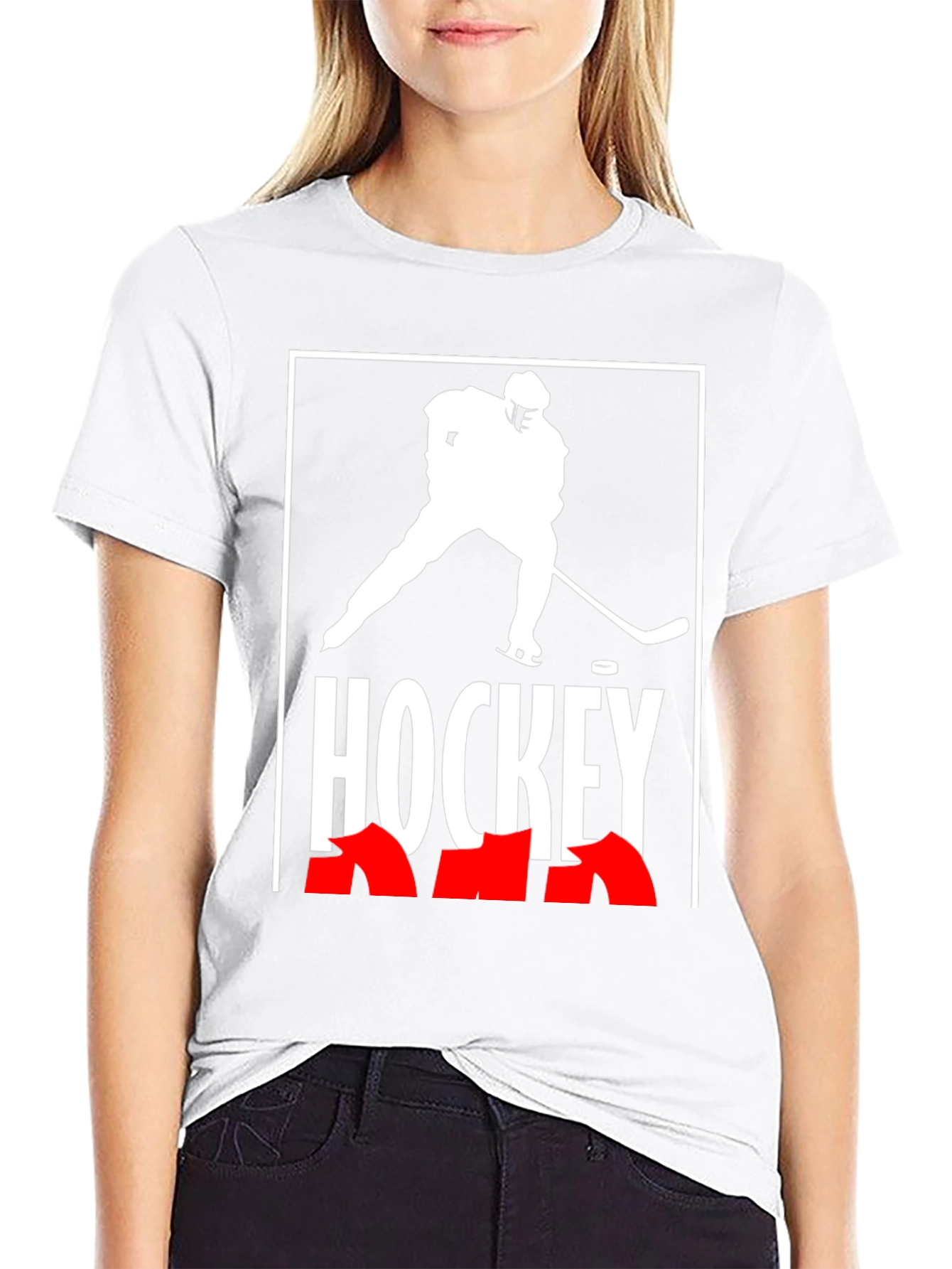 Hockey Graphic Tee - Black Cotton T-Shirt