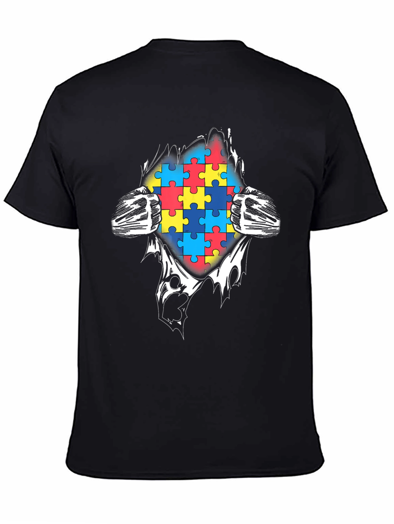 Autism Awareness Puzzle Piece Graphic T-Shirt