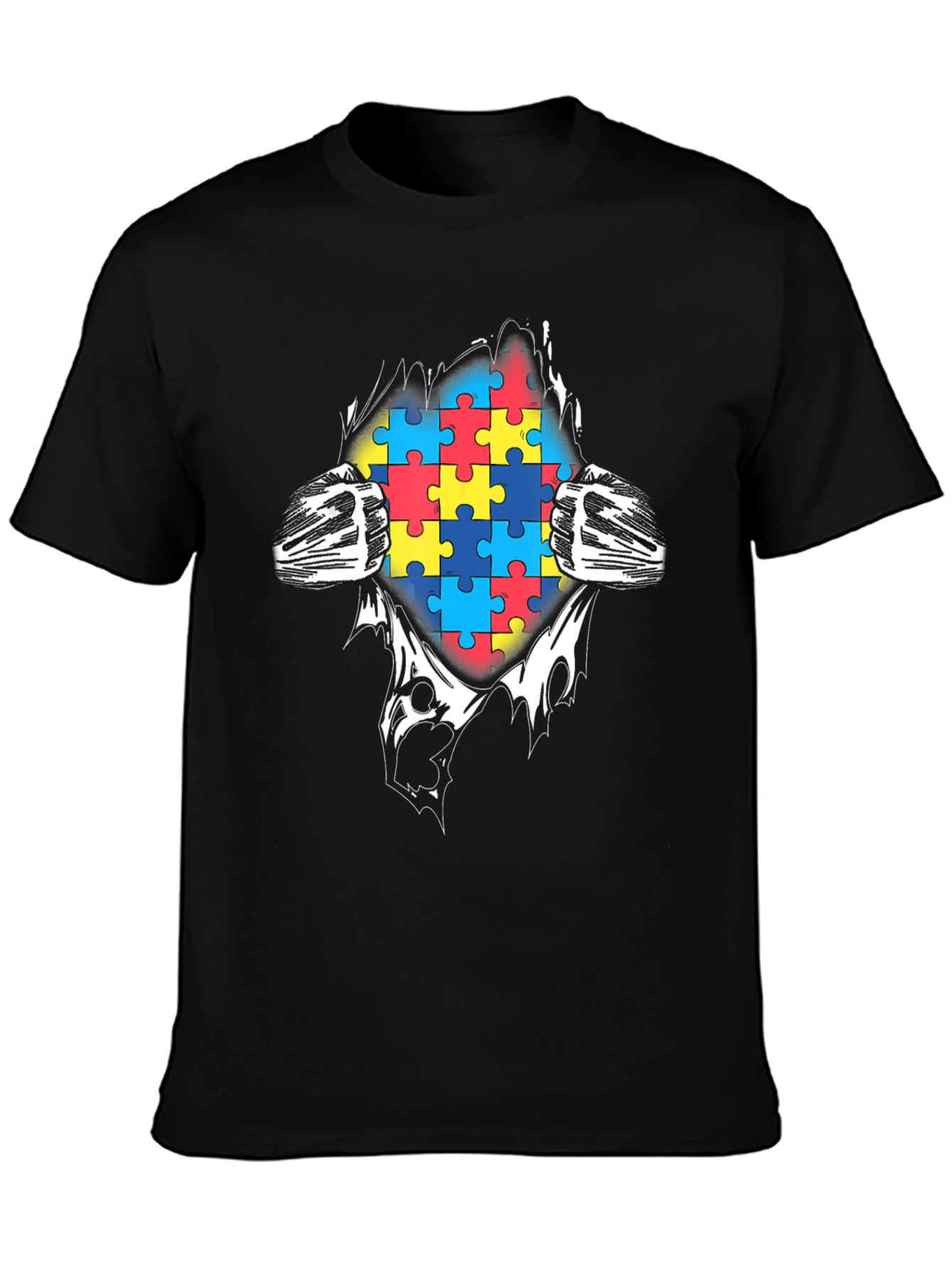 Autism Awareness Puzzle Piece Graphic T-Shirt