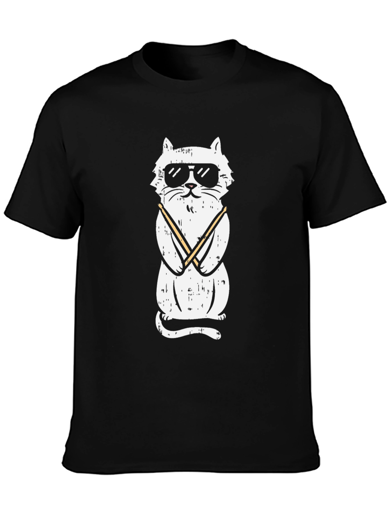 Cool Cat Graphic Tee - Black