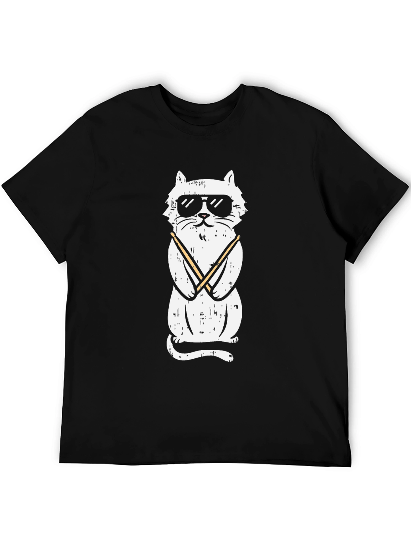 Cool Cat Graphic Tee - Black