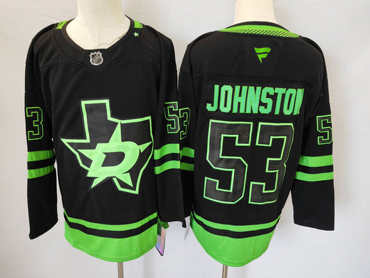 Men's Dallas Stars Wyatt Johnston #53 Black Player Game Jerseys