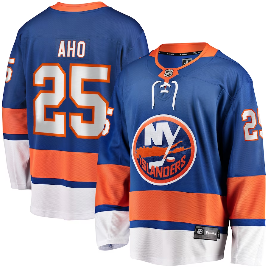 Men's New York Islanders Sebastian Aho #25 Royal Player Game Jerseys