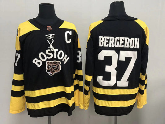 Men's Boston Bruins Patrice Bergeron #37 Black Player Game Jerseys