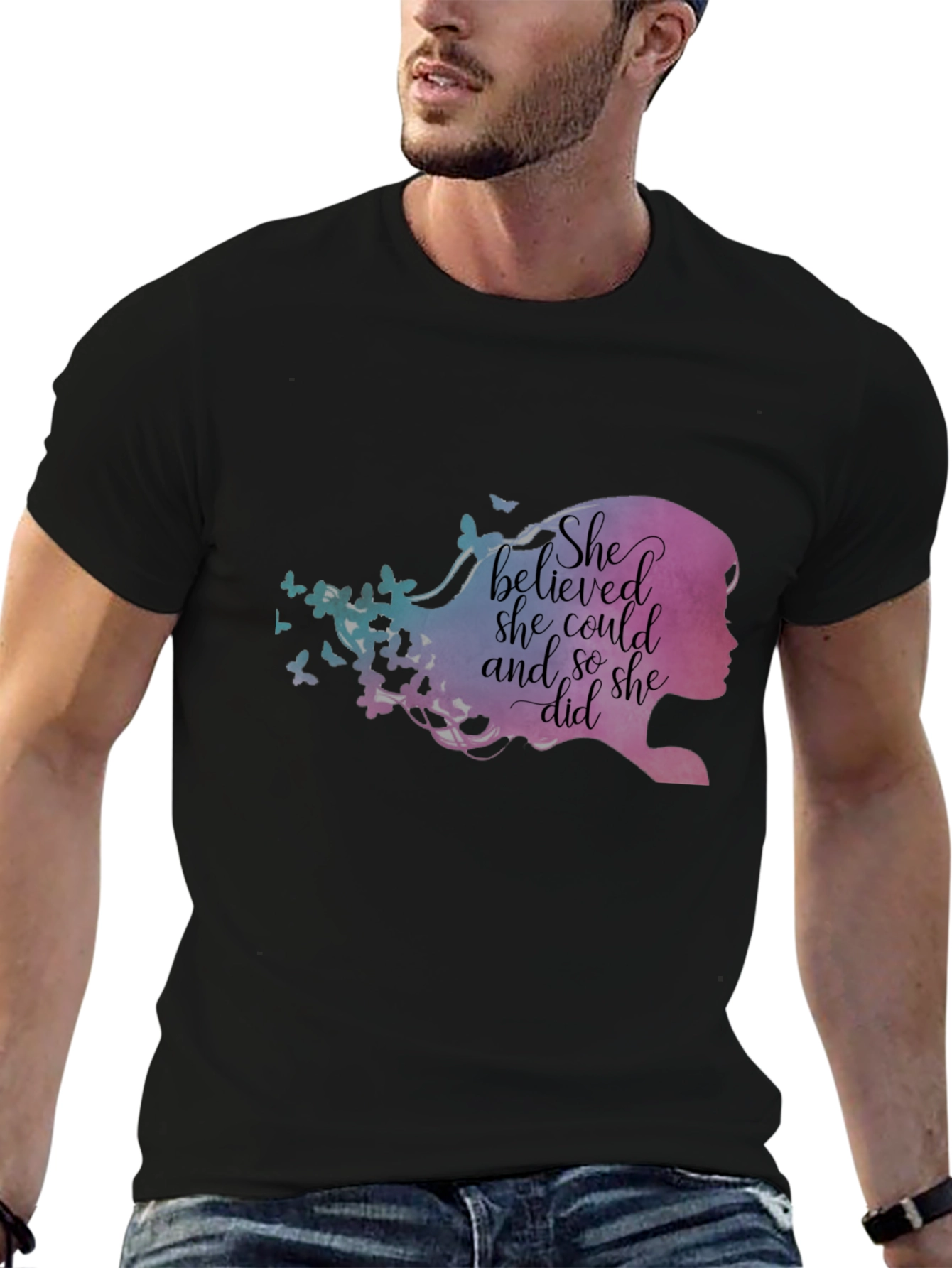Empowering She Believed Graphic Tee - Black Unisex Fit
