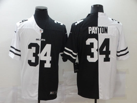 Men's Chicago Bears Walter Payton #34 Black/White Game Jerseys