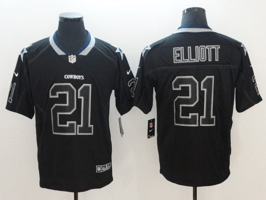 Men's Dallas Cowboys Ezekiel Elliott #21 Black Alternate Game Jerseys