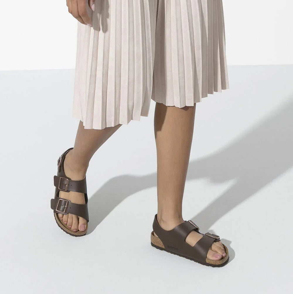 Birkenstock Milano Birko-Flor in Dark Brown