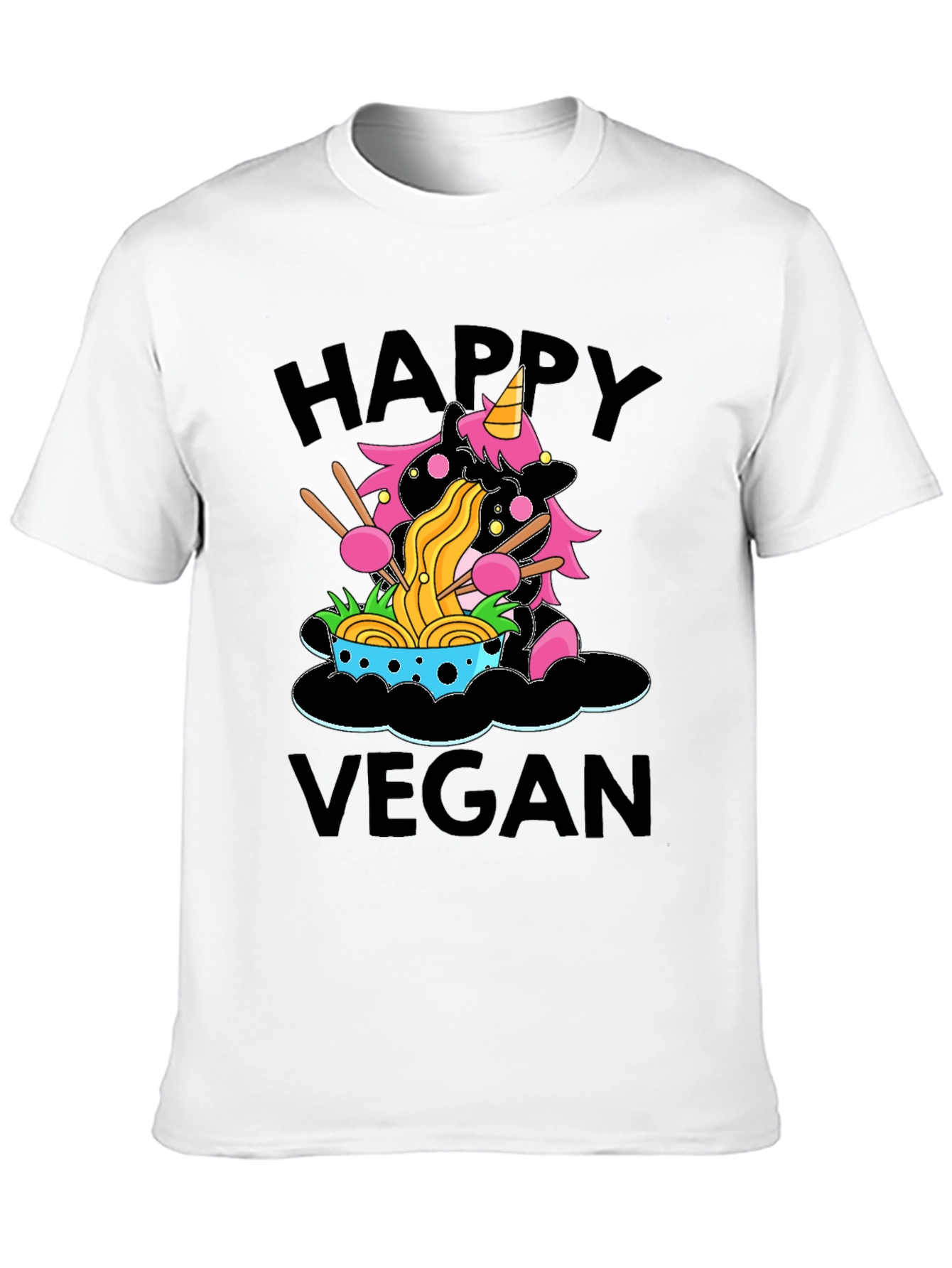 Happy Vegan Unicorn Ramen T-Shirt