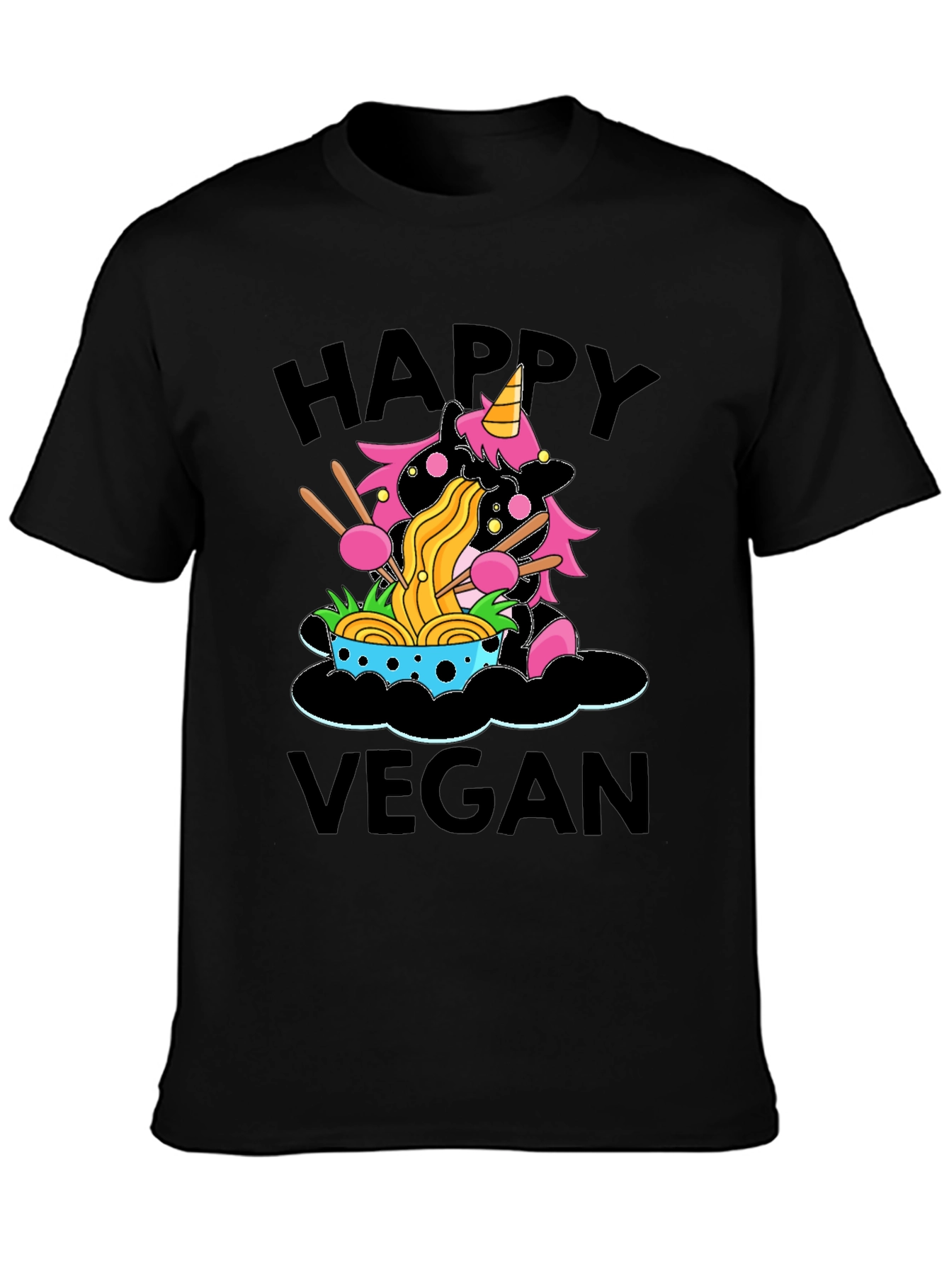 Happy Vegan Unicorn Ramen T-Shirt