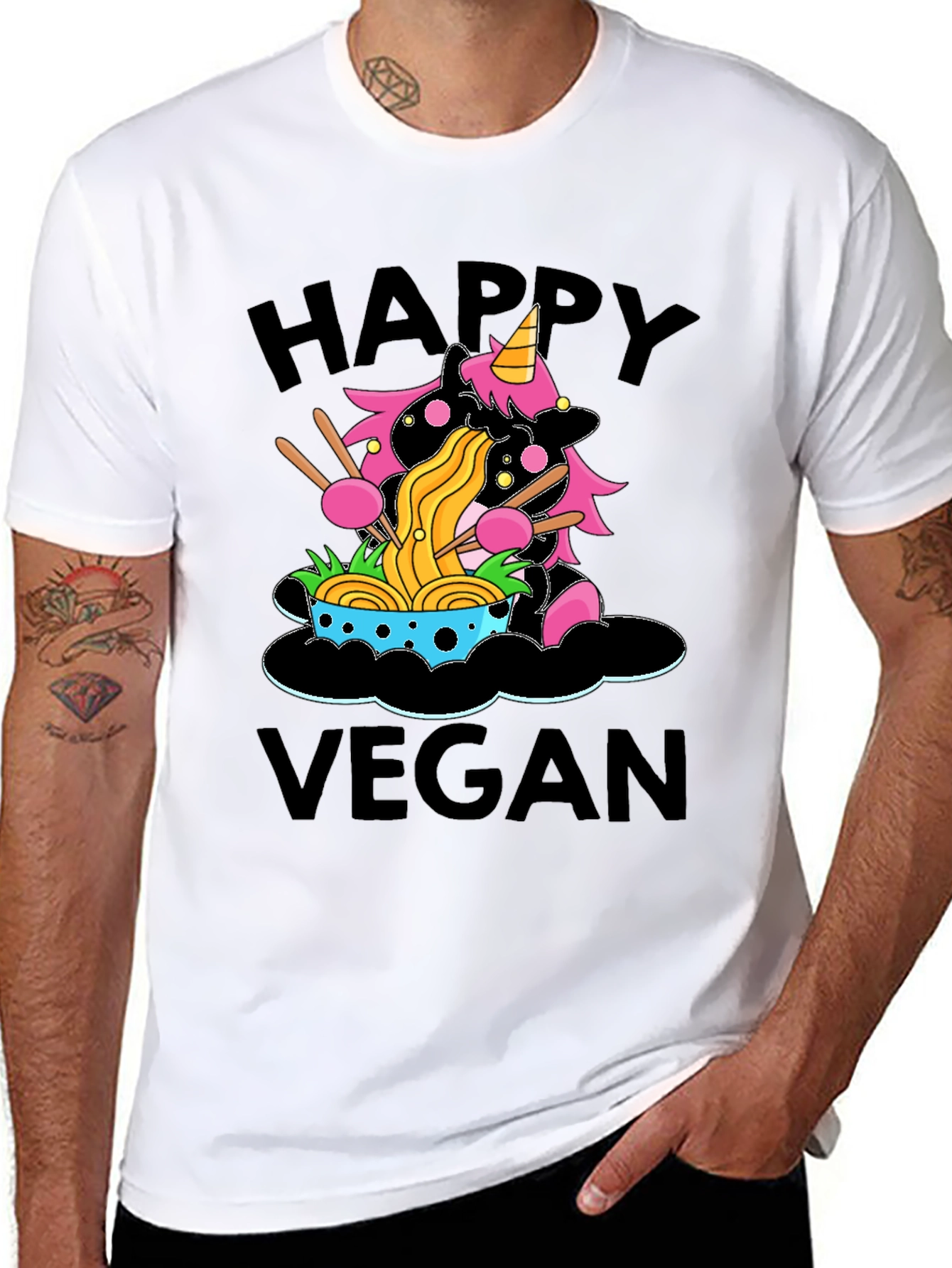 Happy Vegan Unicorn Ramen T-Shirt