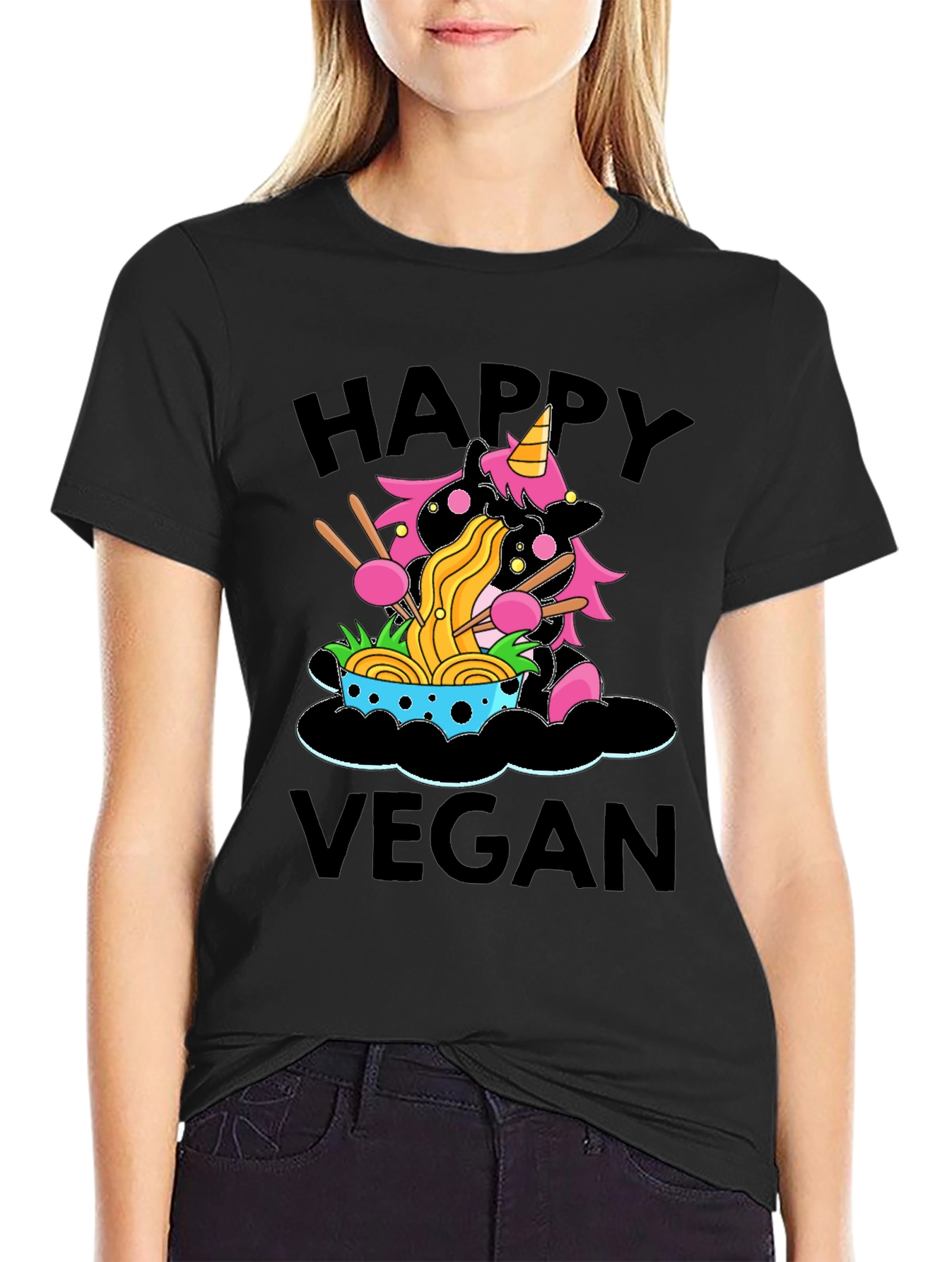 Happy Vegan Unicorn Ramen T-Shirt