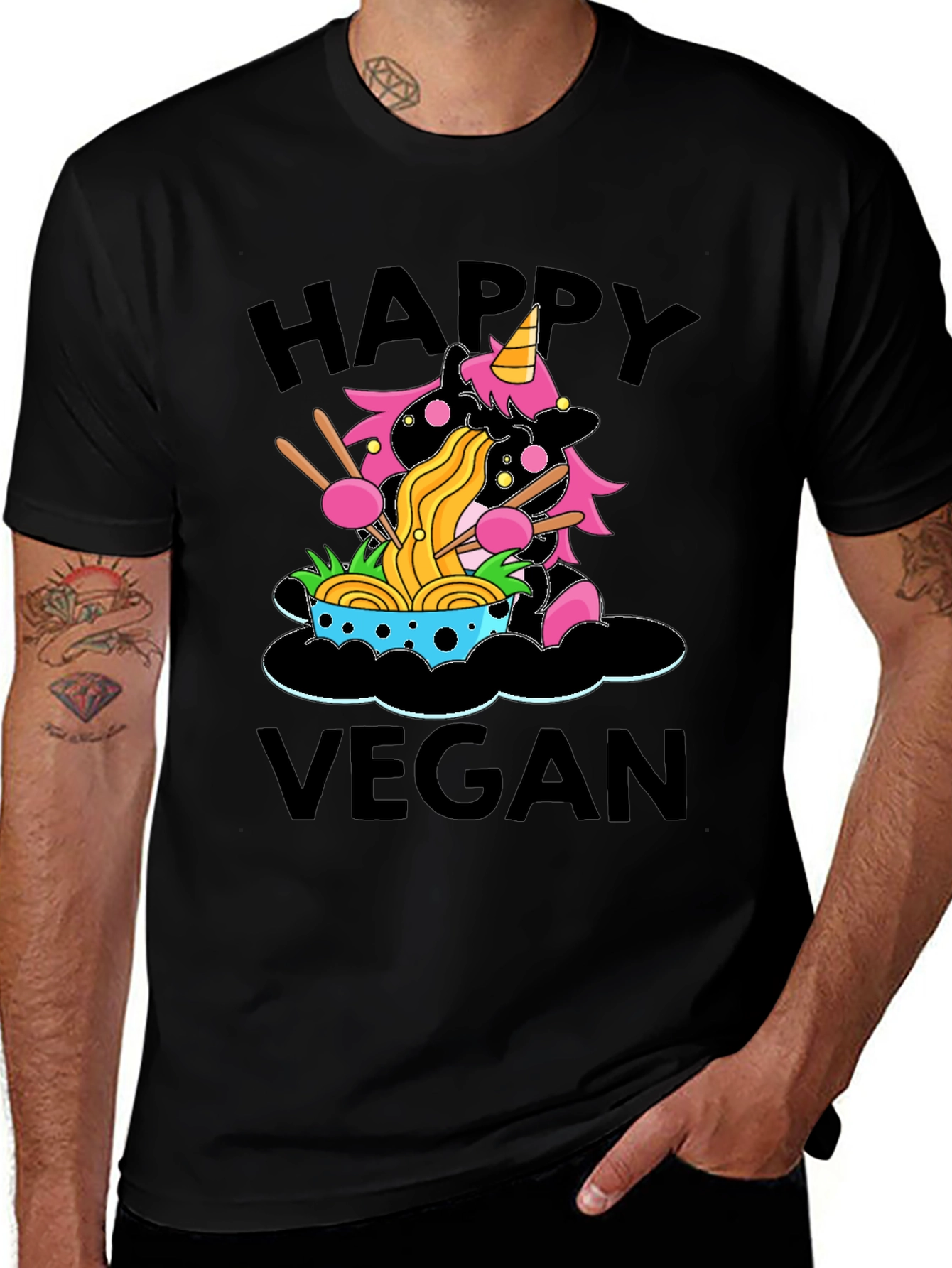 Happy Vegan Unicorn Ramen T-Shirt