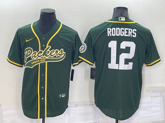 Men's Green Bay Packers Aaron Rodgers #12 Green Game Jerseys Joint Edition