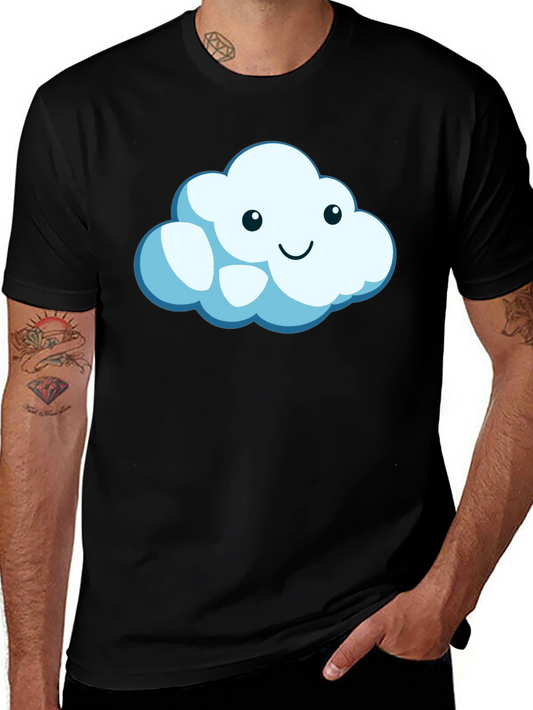 Cloud Graphic Tee - Soft Black Cotton Comfort Fit