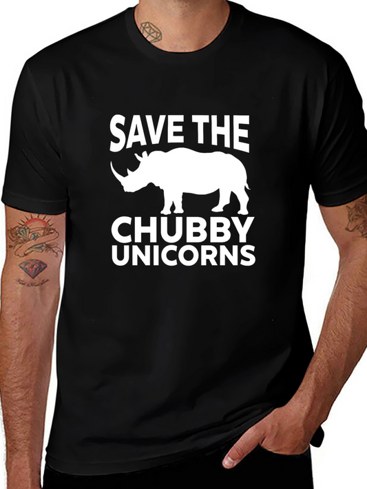 Save the Chubby Unicorns Graphic Tee - Black