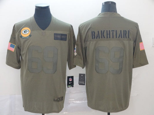 Men's Green Bay Packers David Bakhtiari #69 Brown Game Jerseys