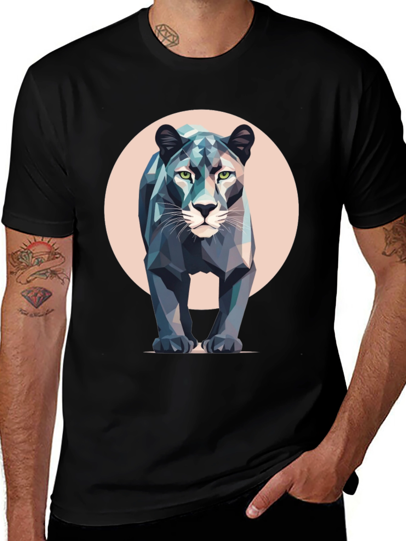 Geometric Panther T-Shirt - Modern Animal Print