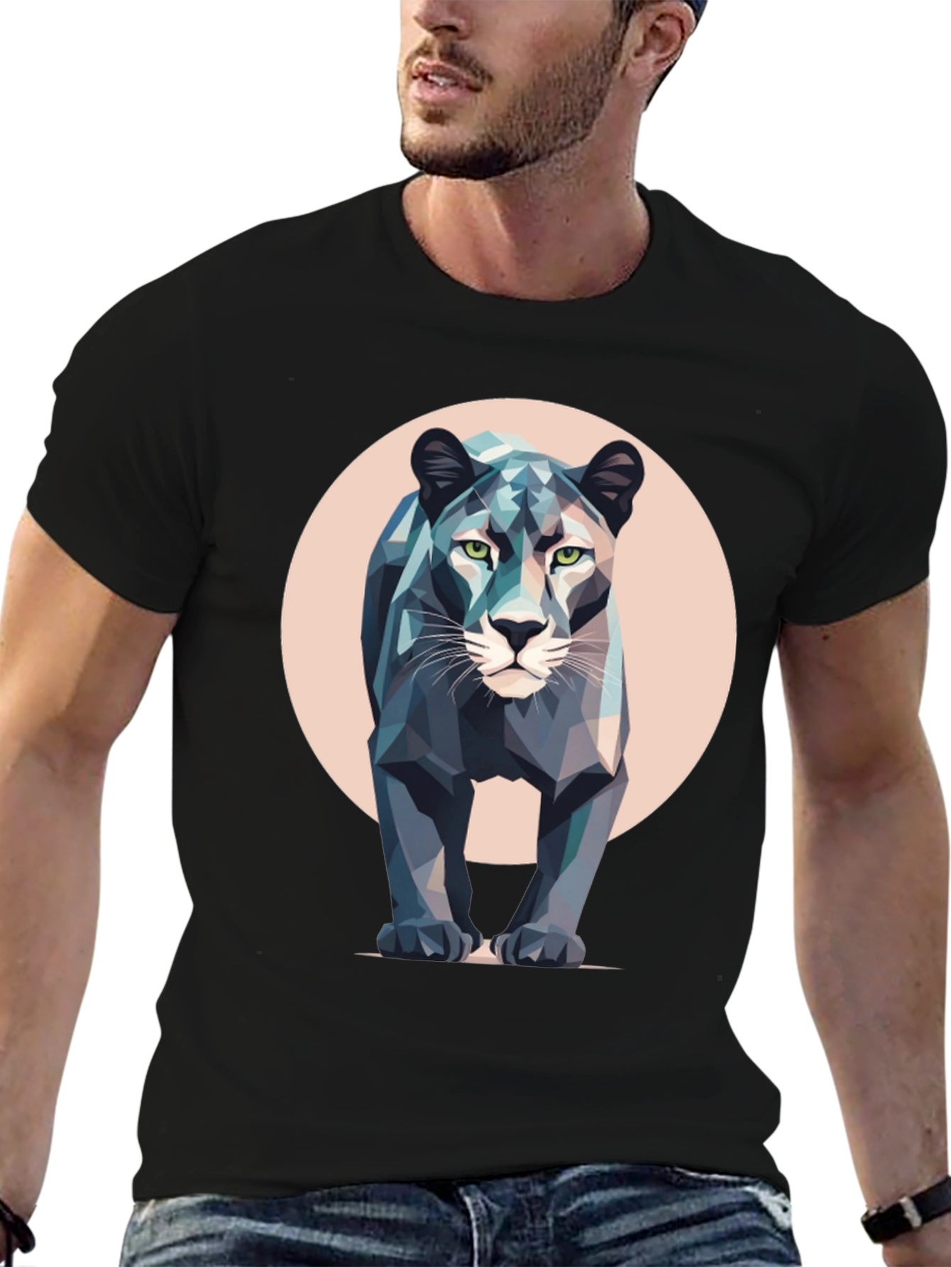 Geometric Panther T-Shirt - Modern Animal Print