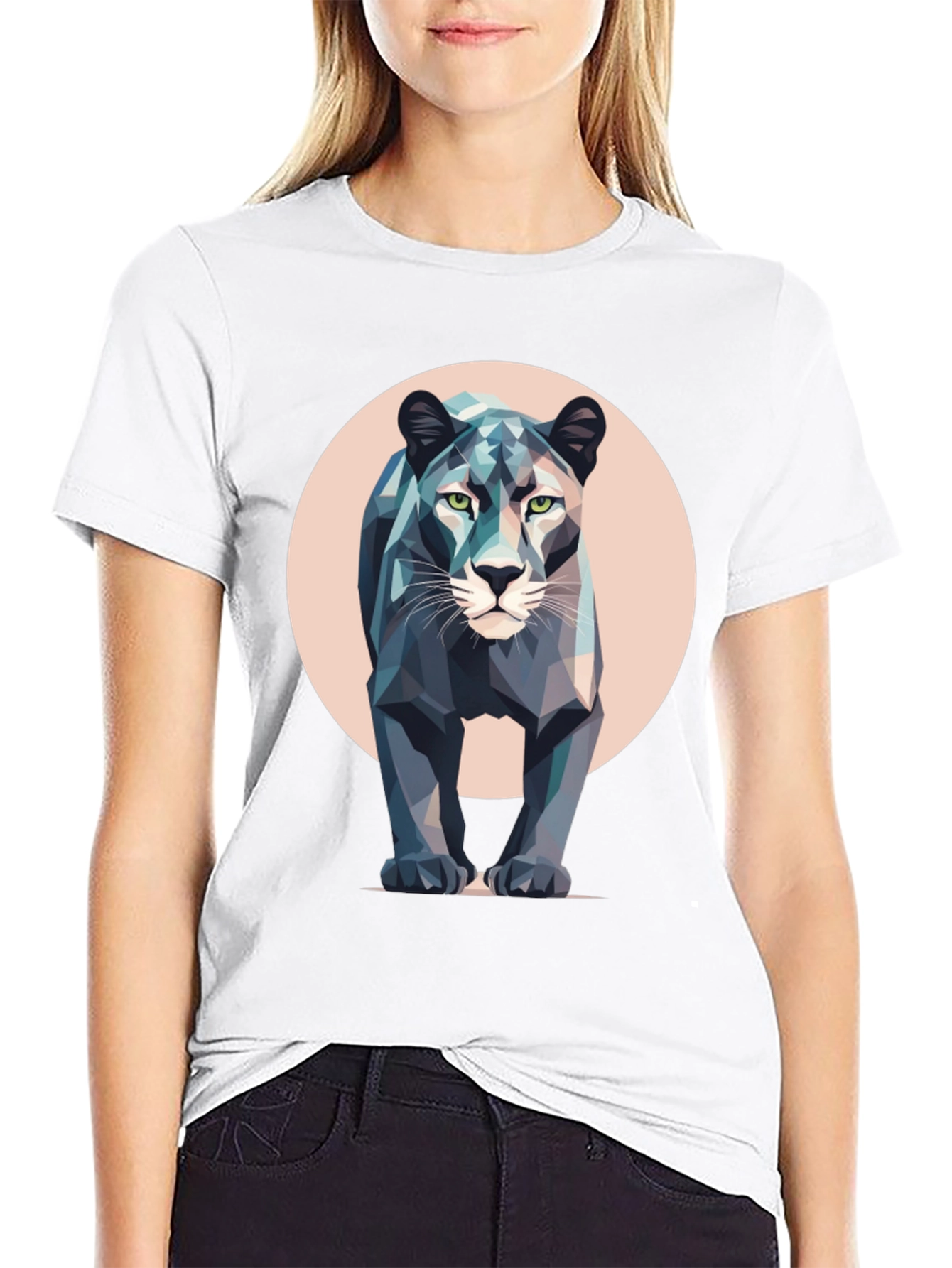 Geometric Panther T-Shirt - Modern Animal Print