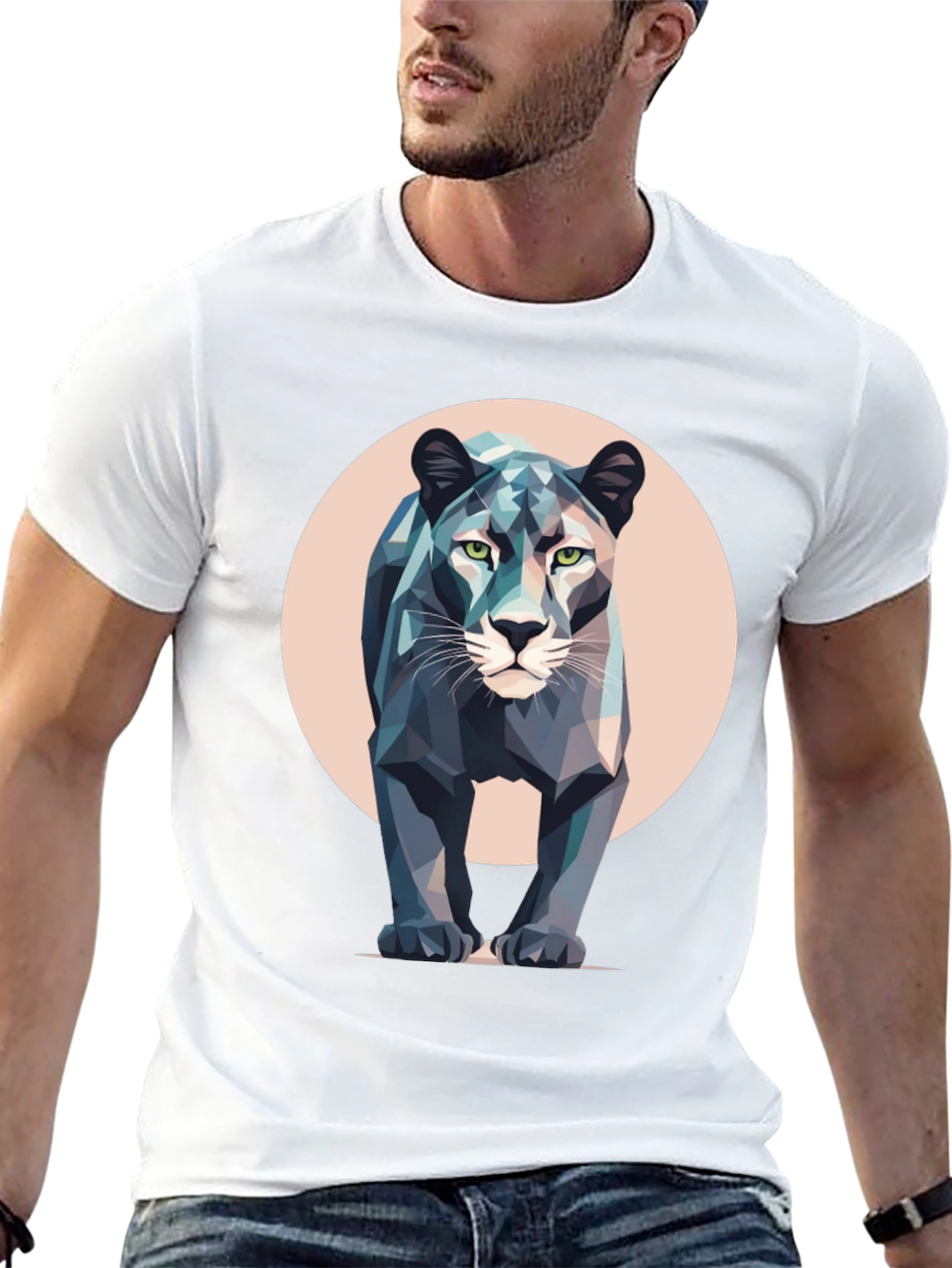 Geometric Panther T-Shirt - Modern Animal Print