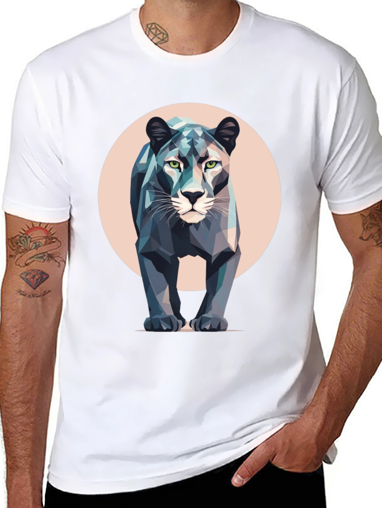 Geometric Panther T-Shirt - Modern Animal Print