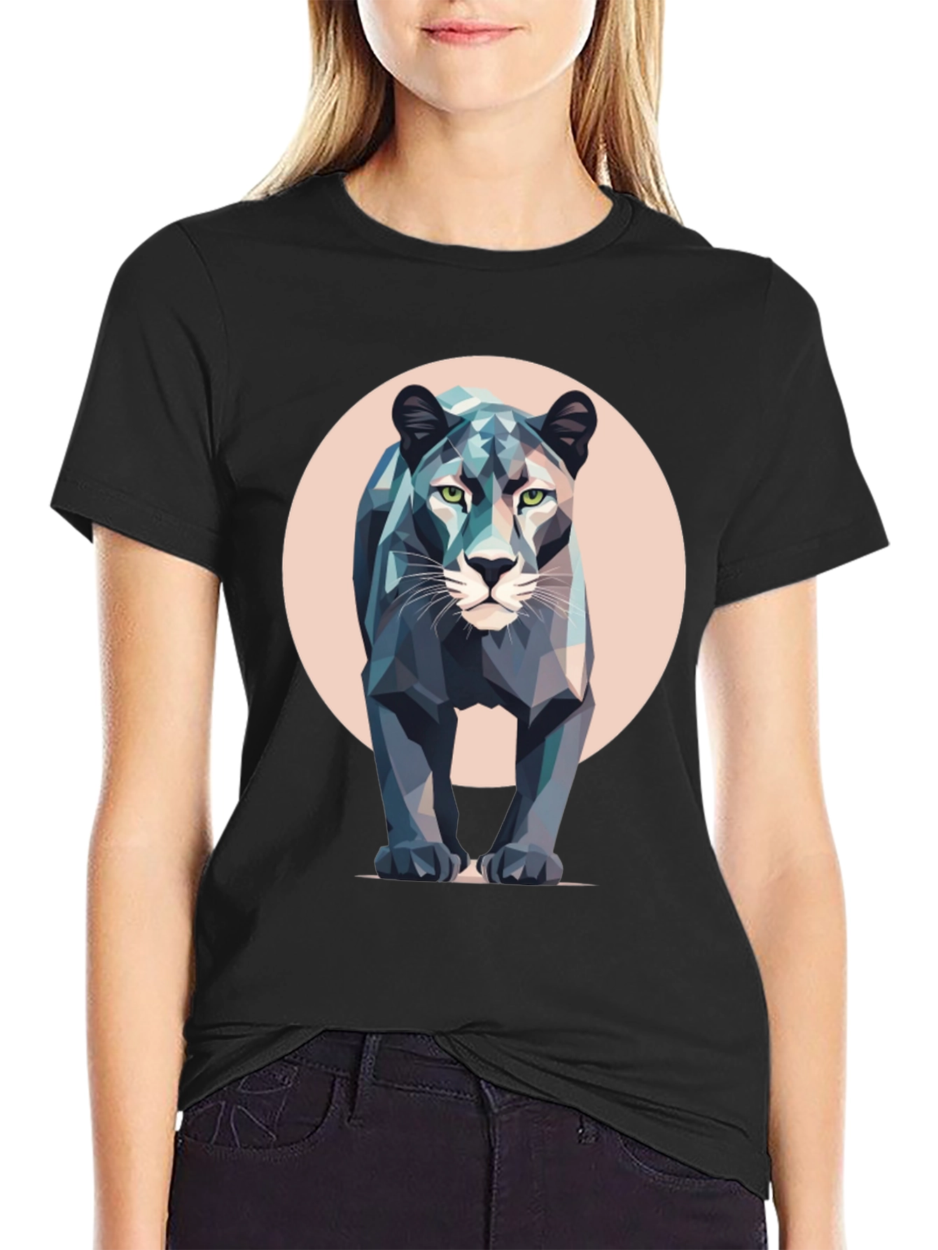 Geometric Panther T-Shirt - Modern Animal Print