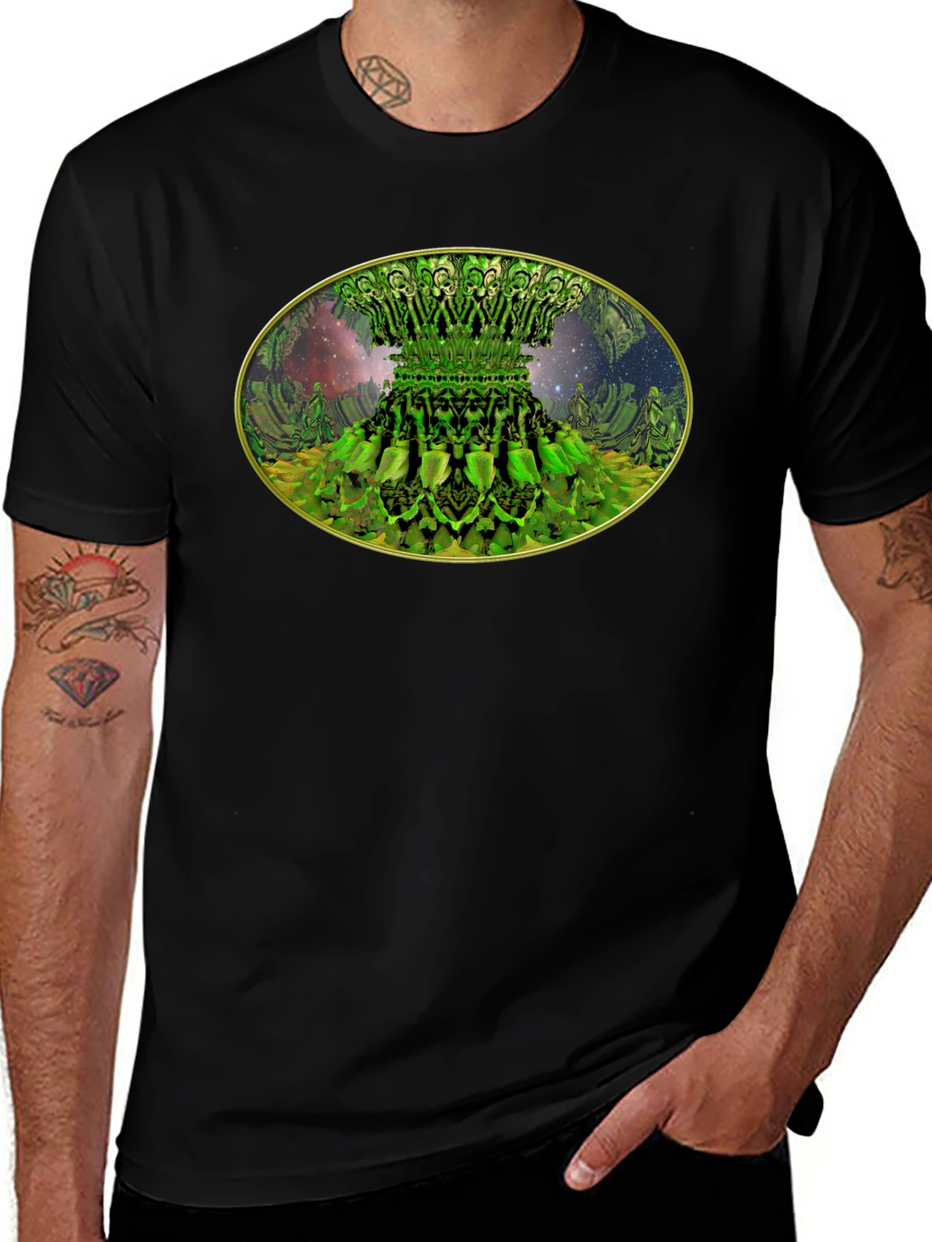 Fractal Forest Tee - Unique Green Design