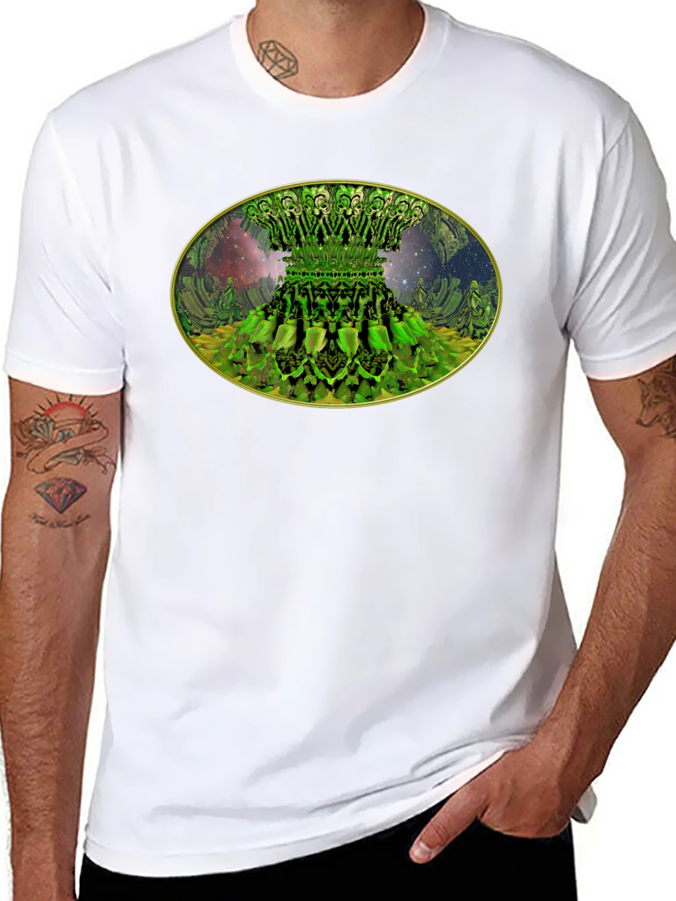 Fractal Forest Tee - Unique Green Design