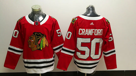 Men's Chicago Blackhawks Corey Crawford #50 Red Home Breakaway Player Jerseys